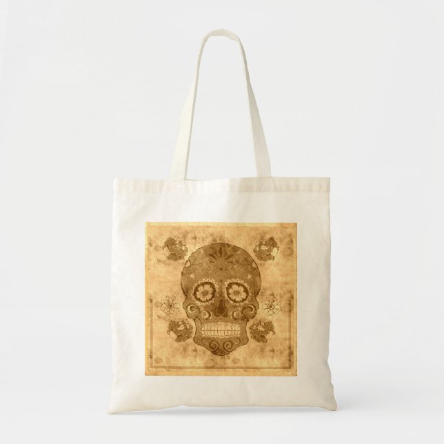 Bolso De Tela Tote presupuestario del Día de la Calavera Azúcar  (Frente)