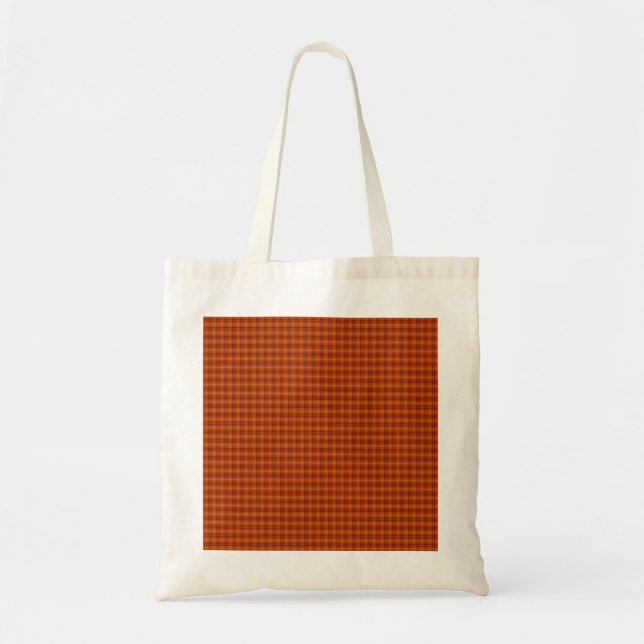 Bolso De Tela Tote presupuestario naranja Tartán (Frente)