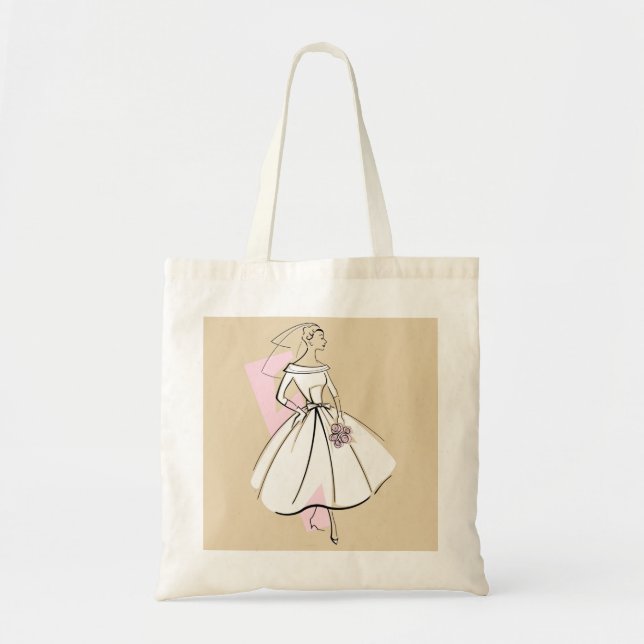 Bolso De Tela Tote presupuestario neutral de la novia de moda (Frente)