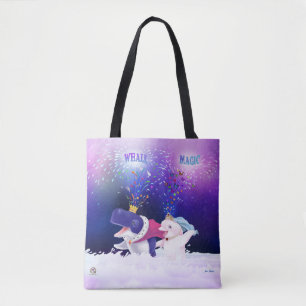 BOLSO DE TELA TOTE PRINCIPAL DE BALLENAS