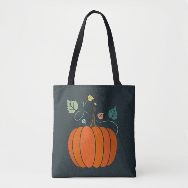 Bolso De Tela Tote PUMPKIN DE OTOÑO REVERSIBLE (Anverso)