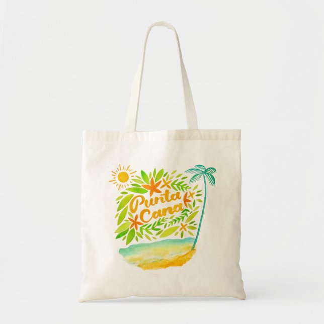 Bolso De Tela Tote Punta Cana Beach (Frente)
