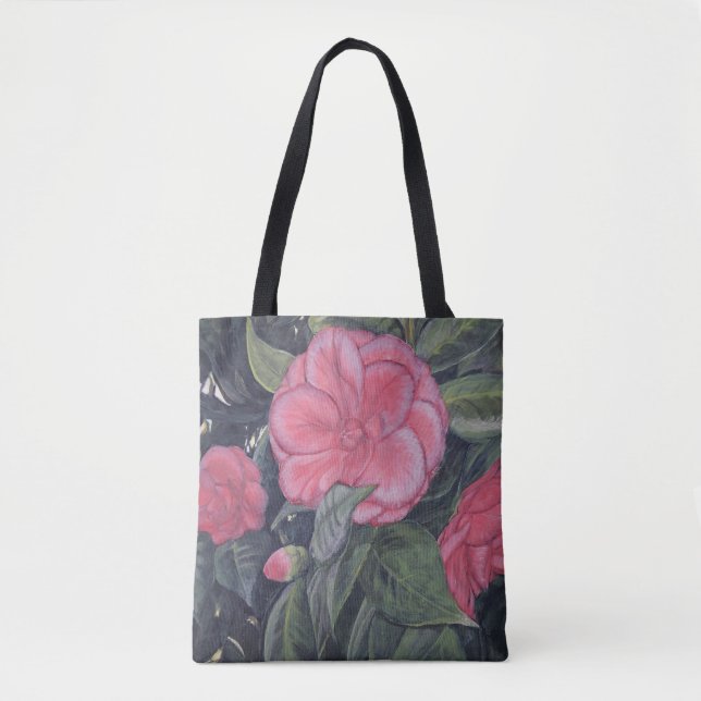 Bolso De Tela Tote Purple Dawn Camellia (Anverso)