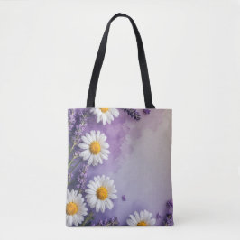 Bolso De Tela Tote Purple Wildflower Meadow