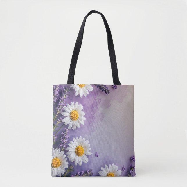 Bolso De Tela Tote Purple Wildflower Meadow (Anverso)