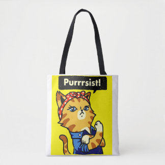 Bolso De Tela Tote purrsista, aguijón de resistencia