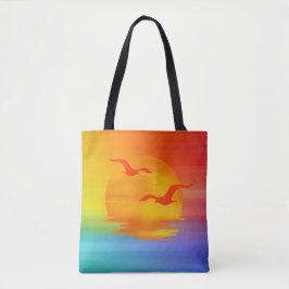 Bolso De Tela Tote Rainbow Sunrise