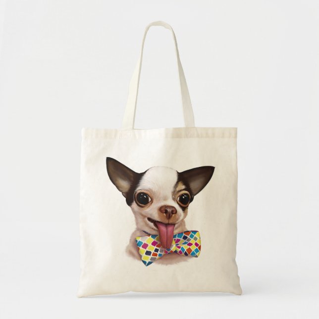 Bolso De Tela Tote rápido de la chihuahua del muchacho del (Frente)