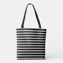 Tote rayado blanco y negro