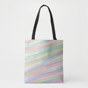 Bolso De Tela Tote rayado de los colores de los dulces de algodó