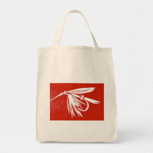 Bolso De Tela tote "Red Wet Fly" Trout Wet Fly Grocert