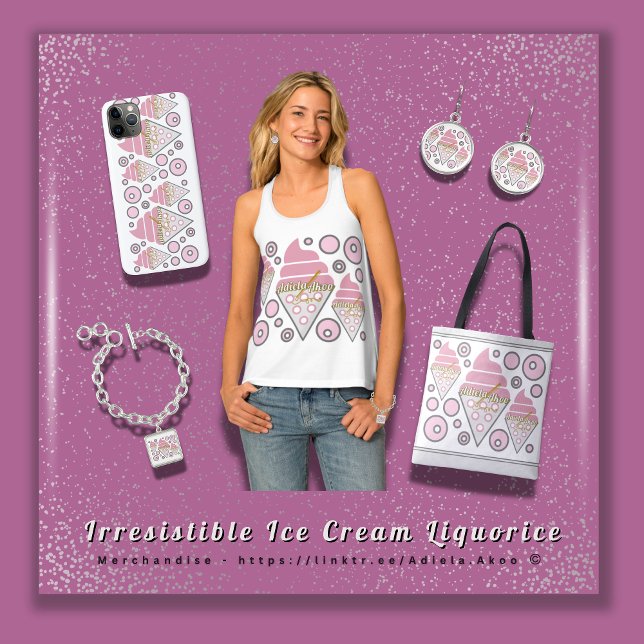 Bolso De Tela TOTE - Regaliz de Licor de Helado Irresistible (BUY Irresistible Ice Cream Liquorice Tank, Tote, Bracelet, Earrings & Phone Case by Poet Adiela Akoo)