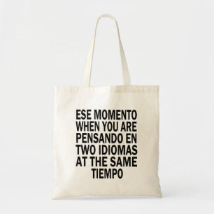 Bolso De Tela Tote regular bilingüe inglés medio