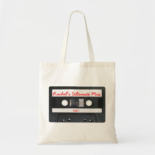 Bolso De Tela Tote retro adaptable de la cinta de casete (Frente)