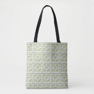 Bolso De Tela Tote Retro Green Trellis