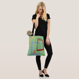 Bolso De Tela Tote Retro Green y Squares
