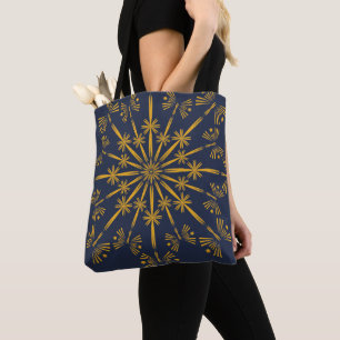 Bolso De Tela Tote Retro Mandala Medianoche (2 tamaños)