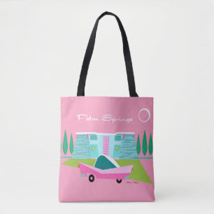 Bolso De Tela Tote Retro Pink Palm Springs