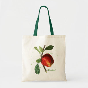 Bolso De Tela Tote reutilizable de Apple roja