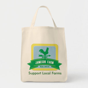 Bolso De Tela Tote reutilizable del ultramarinos de la granja de