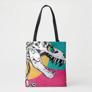 Bolso De Tela Tote Rex Neon Tyrannosaurus