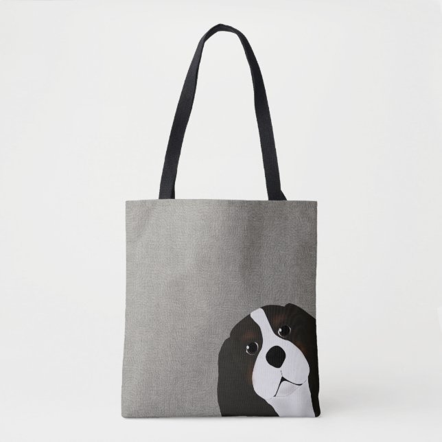Bolso De Tela Tote Rey Charles Cavalier Allover (Anverso)