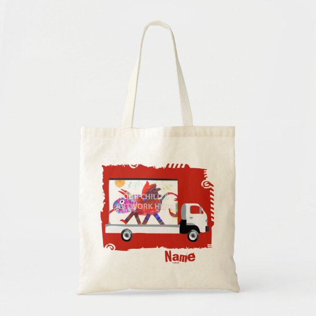 Bolso De Tela Tote rojo $10,95 del camión (Frente)