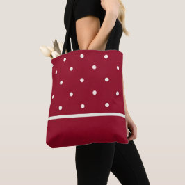 Bolso De Tela Tote rojo con puntos de crema: perfecto para las v