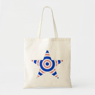 Bolso De Tela Tote rojo de la estrella blanca y azul