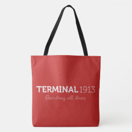 Bolso De Tela Tote rojo grande del terminal 1913