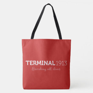 Bolso De Tela Tote rojo grande del terminal 1913