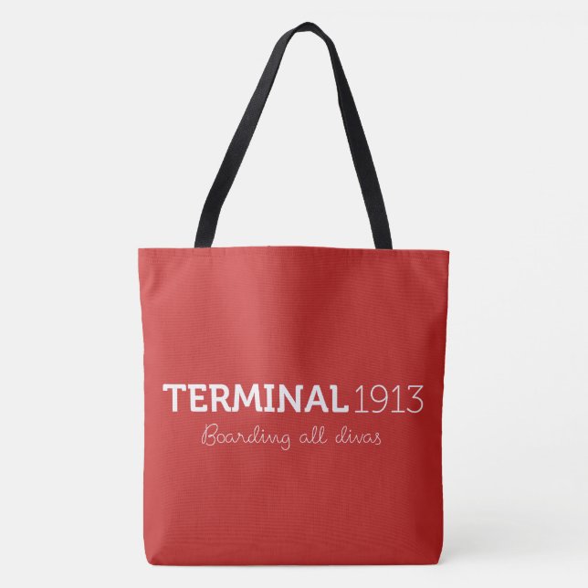 Bolso De Tela Tote rojo grande del terminal 1913 (Anverso)