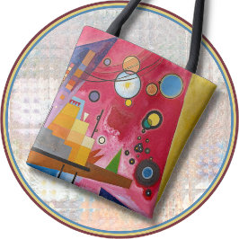 Bolso De Tela TOTE - "Rojo Intenso" - Imagen de Arte Abstracto -