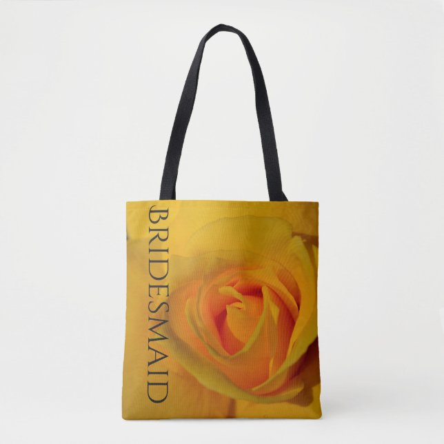 Bolso De Tela Tote rosa amarillo para la dama de honor (Anverso)