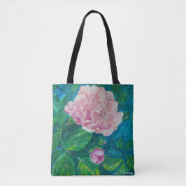 Bolso De Tela tote Rosa "Blossoms of Love" (med)