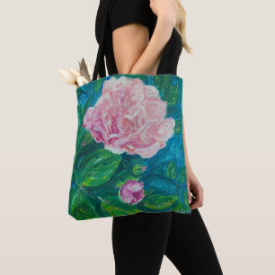 Bolso De Tela tote Rosa "Blossoms of Love" (med)