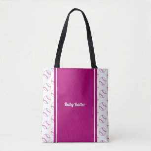 Bolso De Tela Tote rosa de bebe más pequeño
