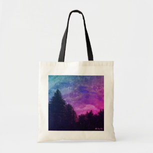 Bolso De Tela Tote - rosa "pinos de oro de la puesta del sol"