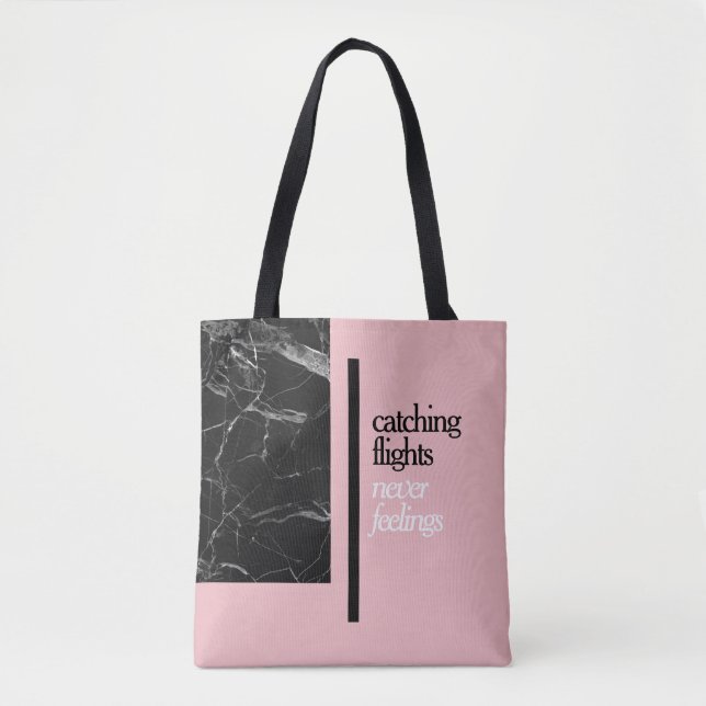Bolso De Tela Tote rosado de cogida de los vuelos (Anverso)