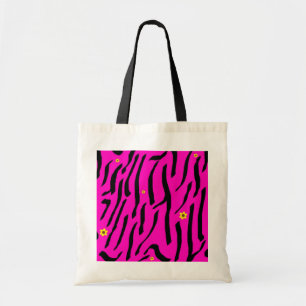 Bolso De Tela Tote rosado de la cebra