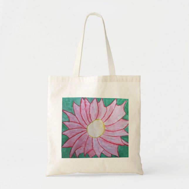 Bolso De Tela Tote rosado de la flor (Frente)
