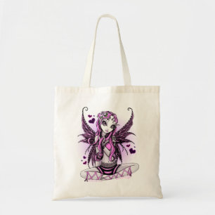 Bolso De Tela Tote rosado de la hada del corazón del el día de