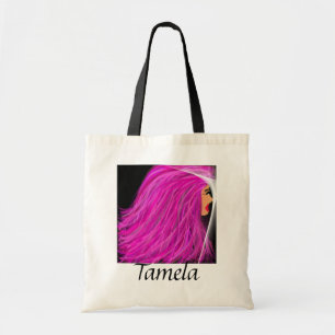 Bolso De Tela Tote rosado de la señora del pelo