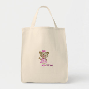 Bolso De Tela Tote rosado del mono del poder