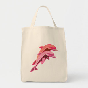 Bolso De Tela Tote rosado del ultramarinos del diseño del delf