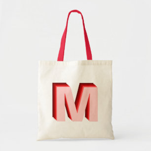 Bolso De Tela tote rosado rojo monograma 3D Ombre