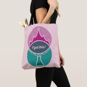 Bolso De Tela Tote rosado (silenciado) Princesa de la ciencia