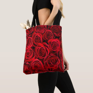 Bolso De Tela Tote Roses Rojos