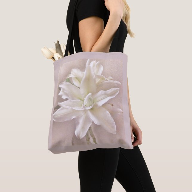 Bolso De Tela Tote Rubor Lily Blossoms (Detalle)