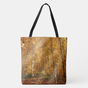 Bolso De Tela Tote Rutas de Oro del bosque de otoño